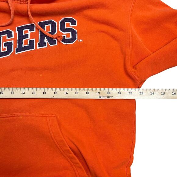 VTG Auburn Tigers Pullover Hoodie Stitched Spell Out Varsity Sz L Orange Y2K - Picture 6 of 7